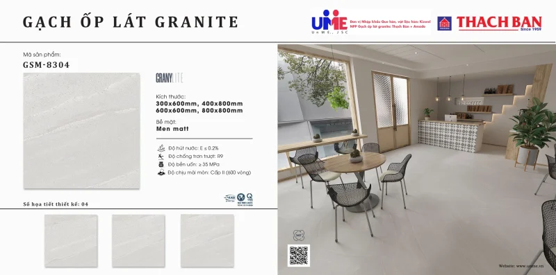 Gạch ốp lát granite 300×600 Thạch Bàn GSM-8304
