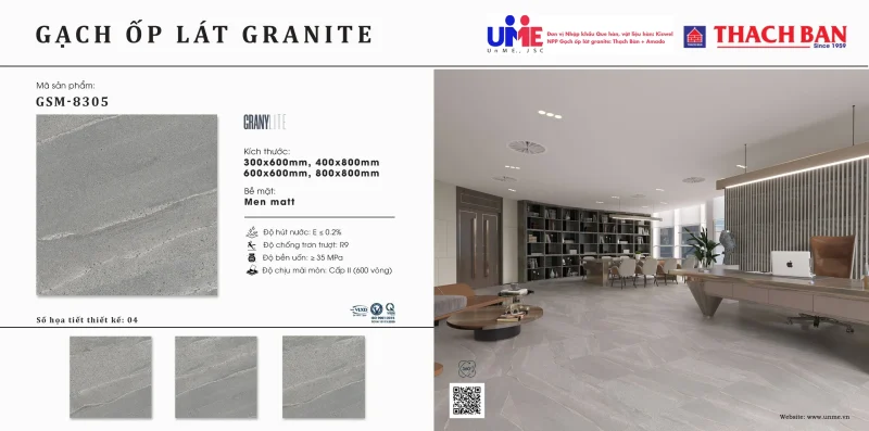 Gạch ốp lát granite 800×800 Thạch Bàn GSM-8305